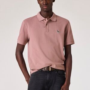 Paul Smith Knitted Zebra Logo Polo Shirt - Pink Small